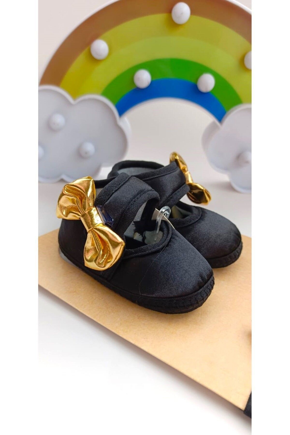 VaVbaby%20Gold%20Chic%20Kız%20Bebek%20Bandana%20ve%20Ayakkabı%200-6%20Ay%20Şirin%20Sevimli%20Rahat%20Yumuşak%20Taban